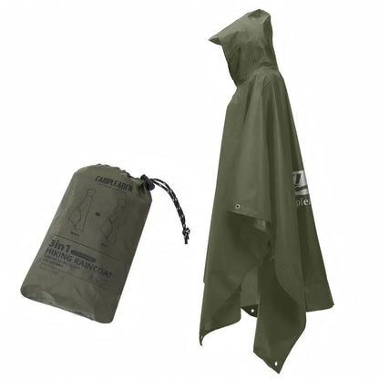 3-in-1 Waterproof Lightweight Unisex Raincoat Hiking,Raincoat Hiking Multifunctional Outdoor Activity Rain Gear Tent Cover