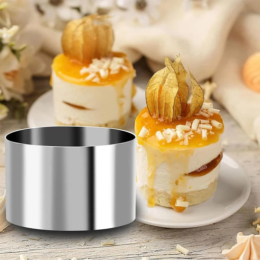 2/3/4Pcs Stainless Steel Round Cake Ring Mold Set Cake Decoration Tools Cupcake Mousse Pastry Baking Mould Tools Cooking Rings