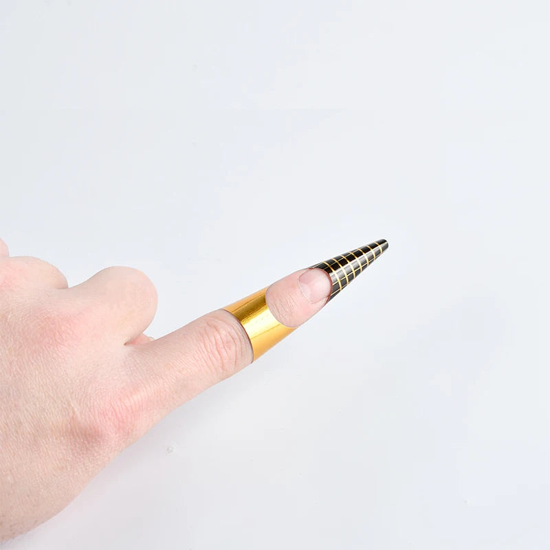 100 Pcs/Set, Nail Form Tips Acrylic UV Gel Extension Curl Form Extension Nail Sticker Art Guide Mold Manicure Nail Art Tools