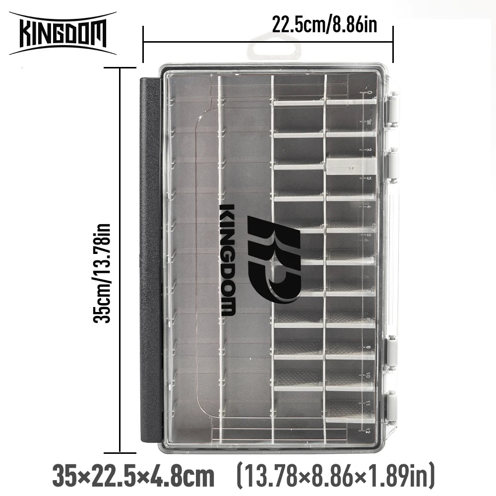 Kingdom Fishing Tackle Box 2 Sizes  Multifunction Tackle Trays Organizer with Removable Dividers Fishing Lure Box