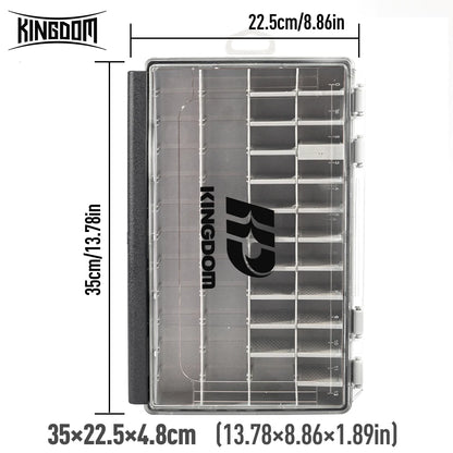 Kingdom Fishing Tackle Box 2 Sizes  Multifunction Tackle Trays Organizer with Removable Dividers Fishing Lure Box