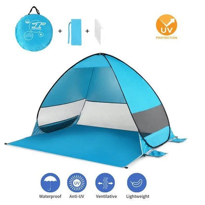 Pop Up Beach Tent Outdoor Camping Travel Shade Sun Shelter Tent Lightweight Folding Waterproof UV Protection Tents 2-3 Man/Women