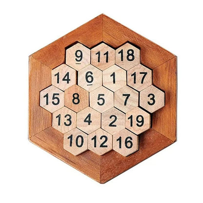 Sudoku Hexagon Tangram Puzzle Wooden Brain Puzzles for Kids