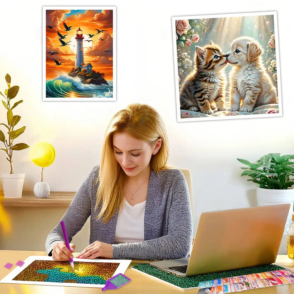 EverShine Diamond Embroidery House Landscape Winter Full Drill Mosaic Car Diamond Painting Christmas Craft Kit Home Decor Gift