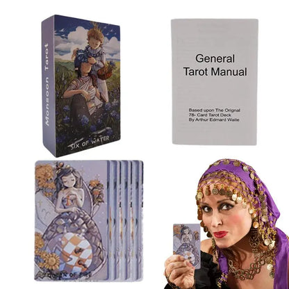 78pcs Monsoon Tarot With Paper Instruction For Amily Friends Party Divination Board Game Oracle Cards Party Playing Cards Tarot