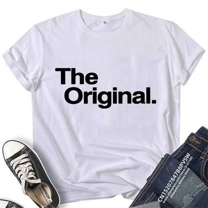 Stylish Family Matching T-shirts, Parents&Kids Casual The Original And The Remix Print Short Sleeve Breathable Family Shirts