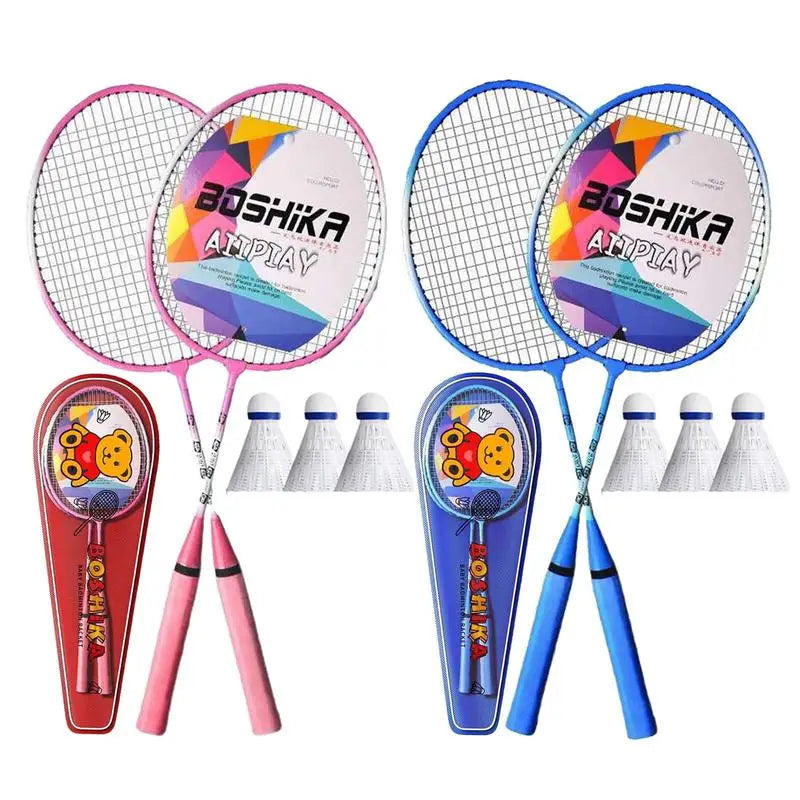 portable Badminton Set 1 Pair Lightweight Backyard Games Badminton With Carrying Bag And 3 Badminton Balls Team Sports Equipment