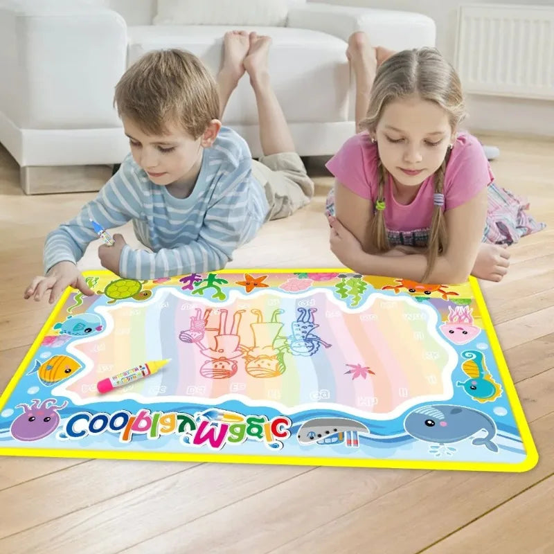 Animal Themes Rainbow Water Drawing Mat  Water Doodle Mat Coloring Books Water Painting Rug Xmas Gift for Kids
