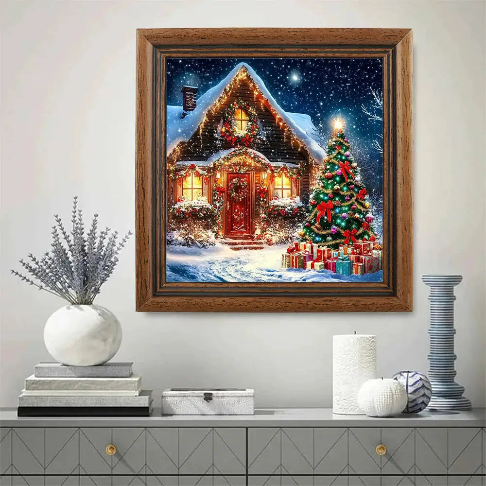 EverShine Diamond Embroidery House Landscape Winter Full Drill Mosaic Car Diamond Painting Christmas Craft Kit Home Decor Gift