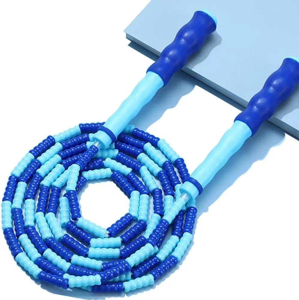Soft Beaded Jump Rope for Kids Women, Tangle-Free Skipping Rope, Adjustable Jumprope, Workout Jump Rope