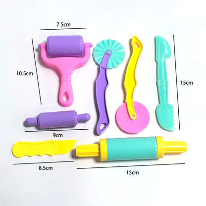 25-32pcs Play Dough Accessories Set Playdough Tools with Various Plastic Molds Rolling Pins Cutters Clay Model for Children Kids