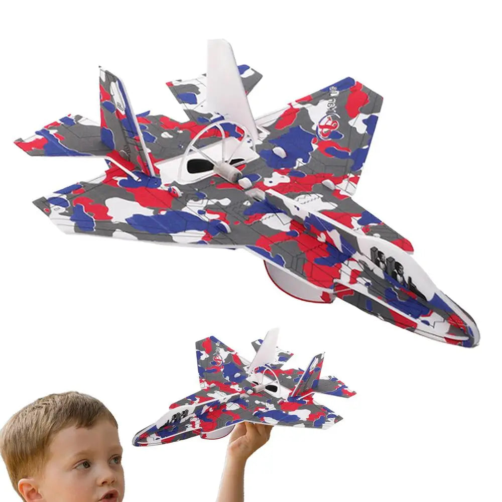 Foam Airplane Toys Rechargeable Throwing Foam Plane Flight Mode Glider Plane With Spinning Function Outdoor Flying Toy For Kids