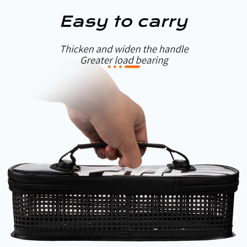 1 PCS Fishing Tackle Boxes Portable Mesh Flushing Sea Fishing Lure Boat Bait Carrying Iron Plate Storage Bag Fishing Supplies