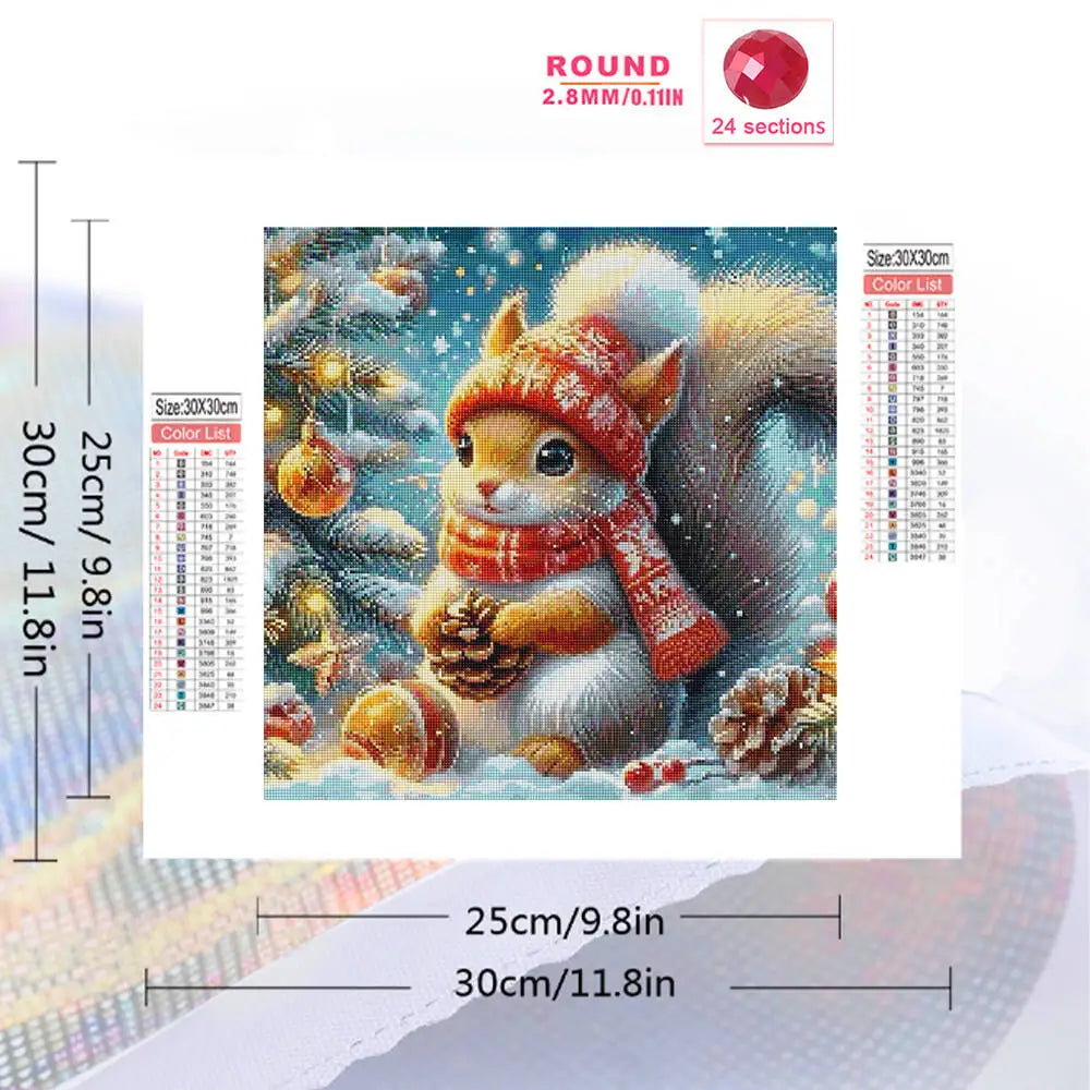 Evershine Diamond Embroidery Squirrel Animal DIY Painting Winter Suitable For Beginners Craft Kit Mosaic Christmas Gifts