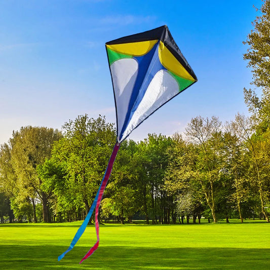 Single Line Kite with Long Tail Diamond Shaped Kite Easy To Fly Primary Stunt Kite Enhance Coordination for Boys Girls