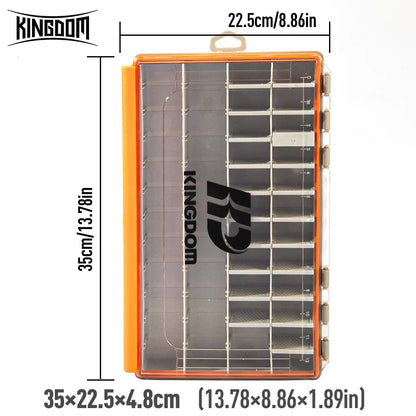 Kingdom Fishing Tackle Box 2 Sizes  Multifunction Tackle Trays Organizer with Removable Dividers Fishing Lure Box