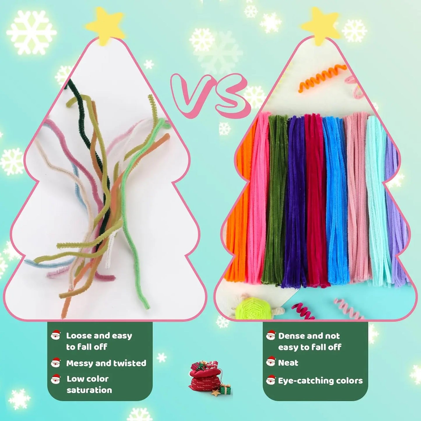 100pcs Pink Pipe Cleaners, Chenille Stems, Pipe Cleaners for Crafts, Pipe Cleaner Crafts, Art and Craft Supplies.