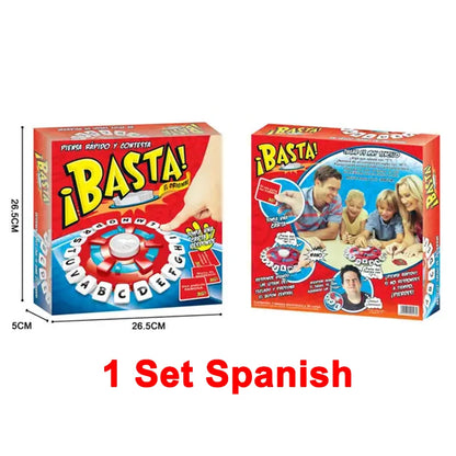Spanish Basta Game Fast-paced Family Gathering Letter Toys For  Children Letters Learning