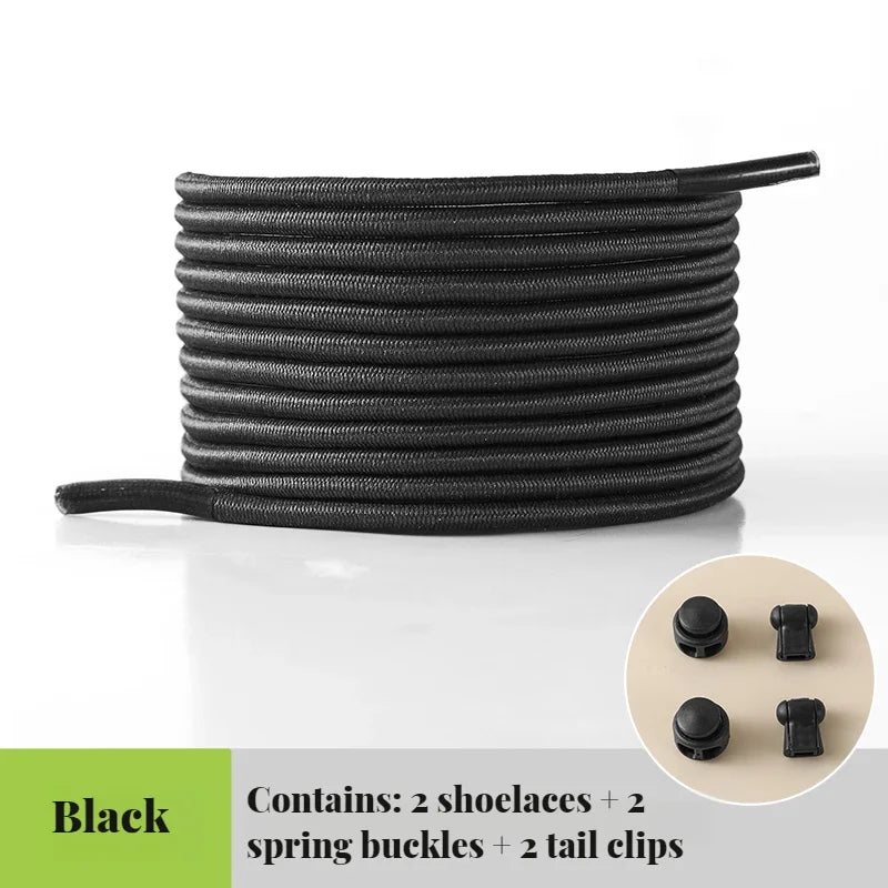 NEW Elastic Round Tennis Laces Without Ties Shoelaces Sneakers Quality Lock Shoe Laces Adult Kids Rubber Bands for Shoes 1Piar