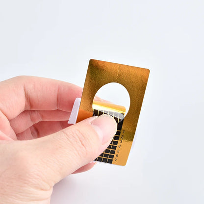 100 Pcs/Set, Nail Form Tips Acrylic UV Gel Extension Curl Form Extension Nail Sticker Art Guide Mold Manicure Nail Art Tools