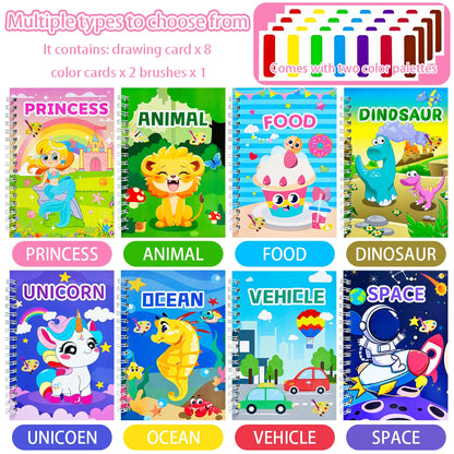 "8 Major Theme Creative Coloring Book Set: Children's Painting Book with Ocean Theme Comes with a painting color card.