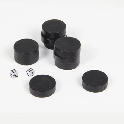 New 30pcs Wooden Draughts Checkers Backgammon Chess Pieces with 2 Dice for Kid Daily Board Game Intelligence Games Entertaining