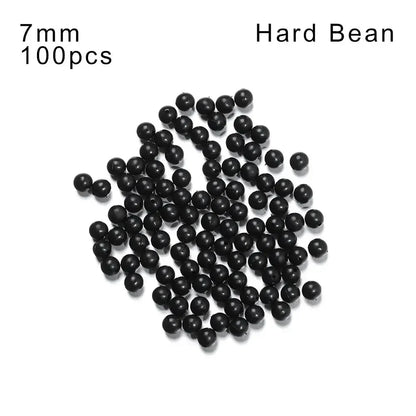 100pcs Fishing Beads Space Stopper Black 3mm-12mm Round Soft and hard beans Fishing Lures bait Hook Rig Accessories