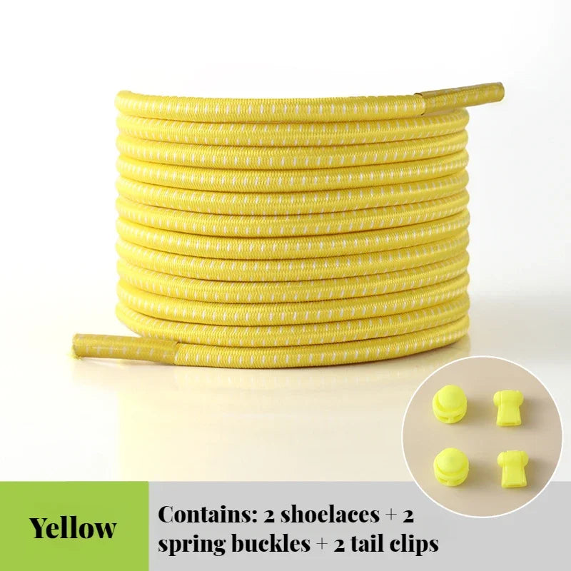 NEW Elastic Round Tennis Laces Without Ties Shoelaces Sneakers Quality Lock Shoe Laces Adult Kids Rubber Bands for Shoes 1Piar