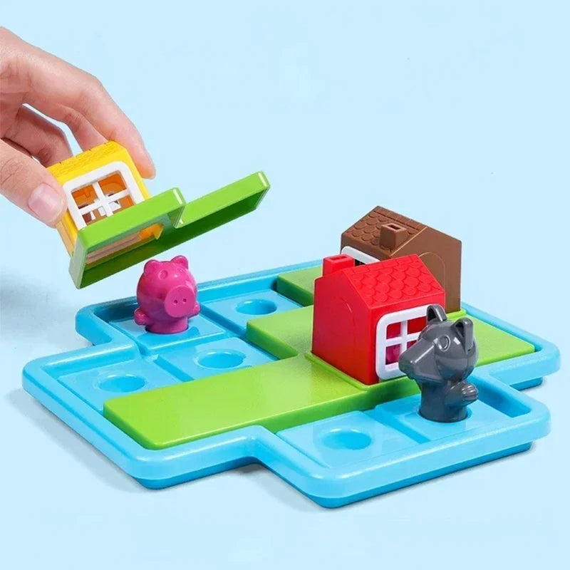 Children Educational Toy Cartoon Cute Three Piggies IQ Puzzle Toys Board Games