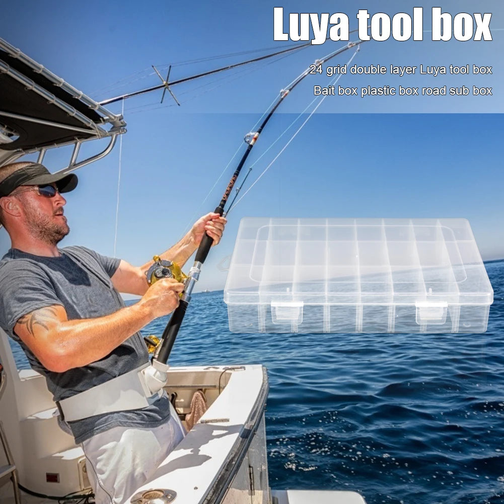 10/15/24 Grids Fishing Tackle Box Fishing Box Plastic Tackle Box Fishing Lure Bait Hooks Storage Box for Lures Hooks for Fishing