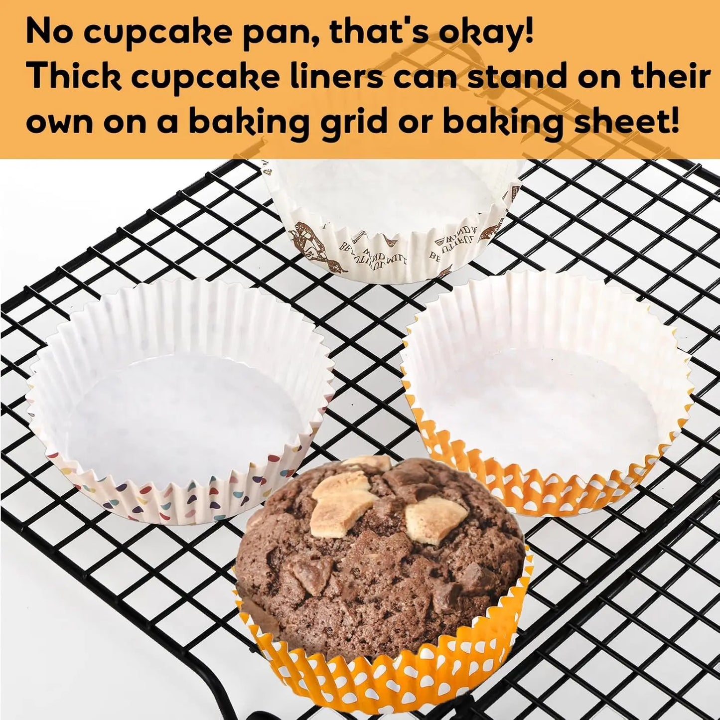 Round Cupcake Liners Greaseproof Paper Baking Cups Non-stick Muffin Wrappers Oven Safe For Muffins Brownie Quiche Snacks