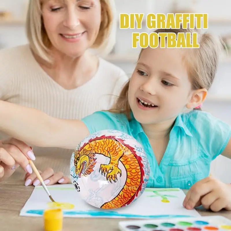 Size 3/4/5 DIY Graffiti Football Signing Kids DIY Coloring Painted Soccer Ball Autograph White Football For Kids Adults