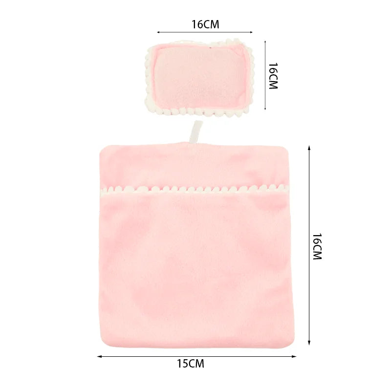 14 Colors of Sleeping Bags+Eye Masks For labubu 17cm Plush Doll Clothes Accessories Girl‘s Toys Birthday Christmas Gift