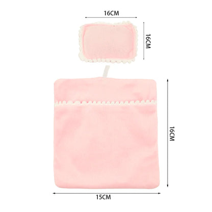 14 Colors of Sleeping Bags+Eye Masks For labubu 17cm Plush Doll Clothes Accessories Girl‘s Toys Birthday Christmas Gift