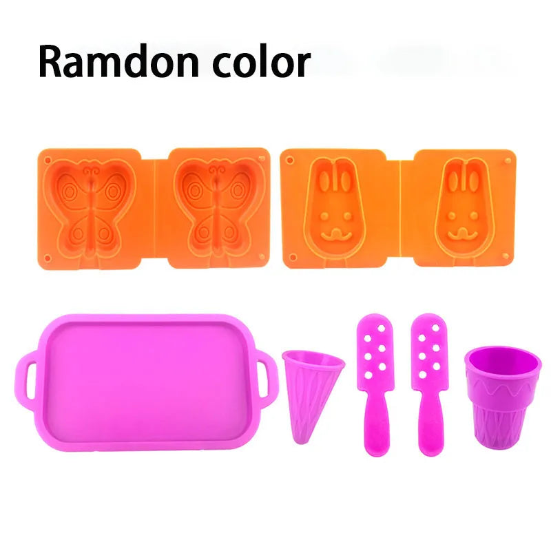 3D Ice Cream Playdough Mold Play Dough Accessories DIY Craft Toys for Children Kids Cute Animal ice lolly Plasticine Clay Moulds
