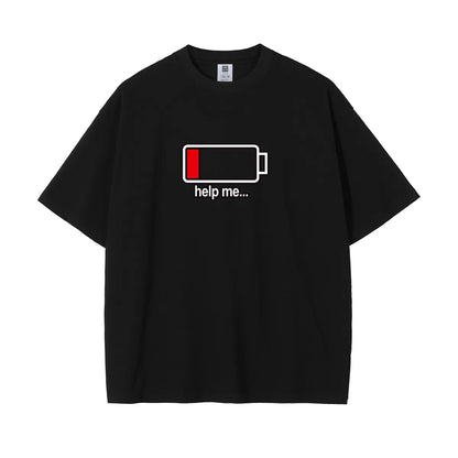 Funny Battery Pattern Family Matching Clothes Daddy Mommy Son Daughter Tops Summer Short Sleeve  Family T-shirt