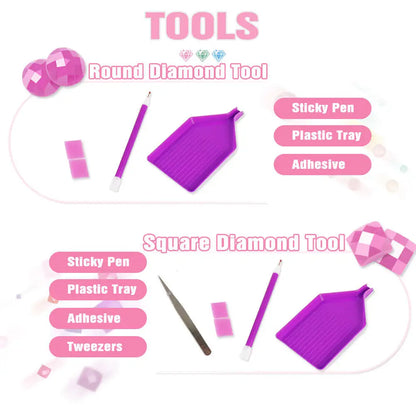 Huacan Diamond Painting Camping Car DIY Diamond Mosaic Moon Landscape New Arrival Kit  Flower Embroidery Decor Craft Kit