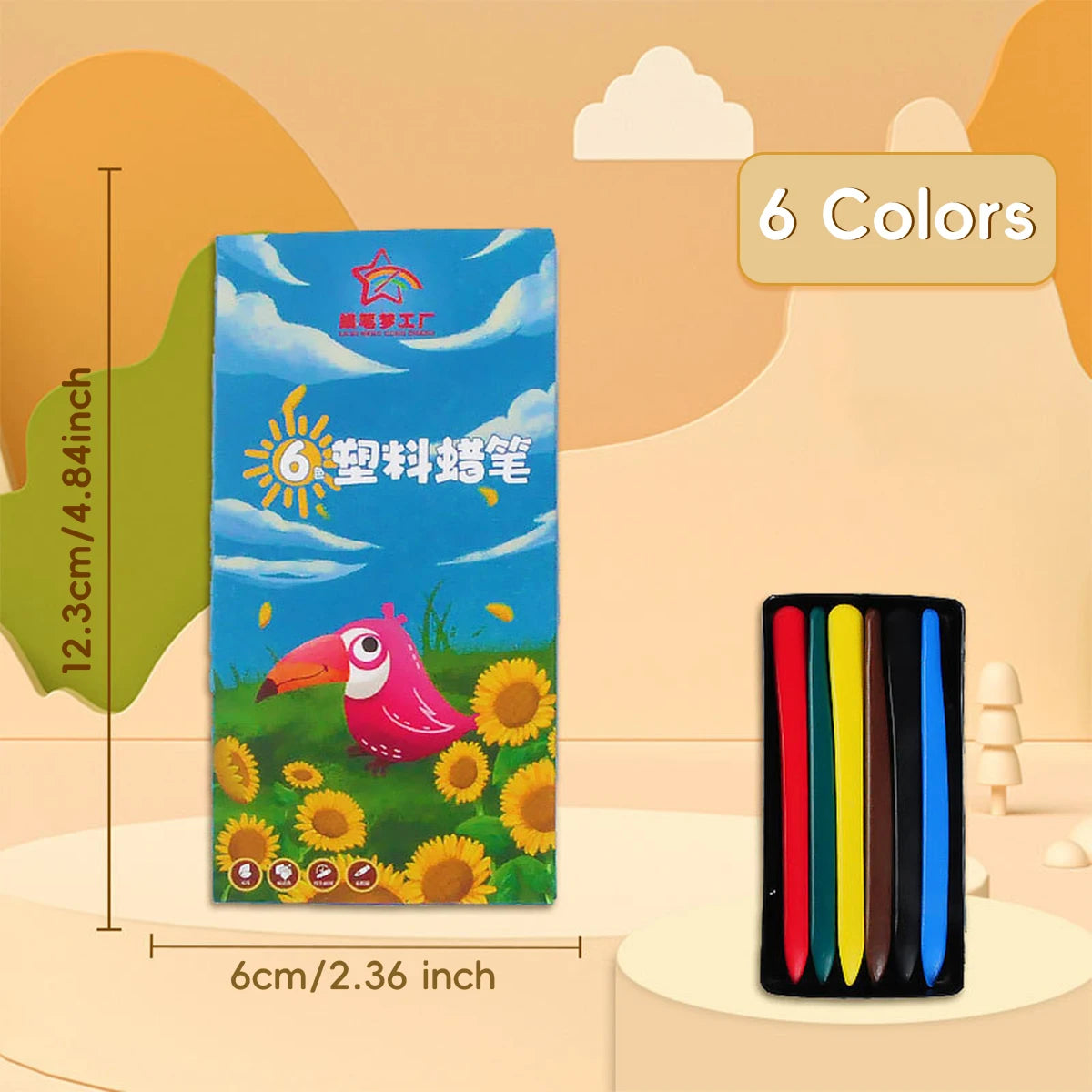 12-36 Color Washable Crayons Non-Toxic Erasable Triangular Grip Art Supplies Toddler Safe Oil Pastels for Drawing Coloring Gifts