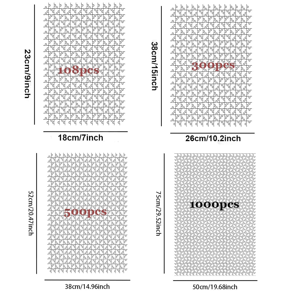 New Arrival Disney Princess Puzzles 108/300/500/1000 Pieces Cartoon Jigsaw Puzzles for Adult Children Intelligence Game Toys