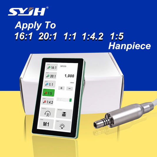 SYJH Dental Built-in Brushless Micromotor Full Touch Color Screen E-Type Grinding Polishing Electric Motor Dentist Lab Equipment