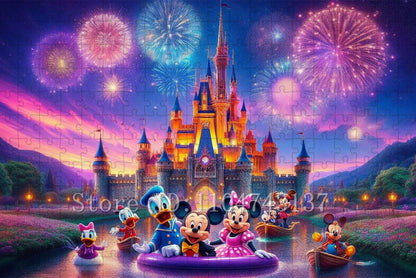 Disney Mickey Mouse and Friends Puzzles 108/200/300/500/1000 Pieces Disney Castle Jigsaw Puzzles Intelligence Game Toys