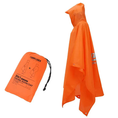 3-in-1 Waterproof Lightweight Unisex Raincoat Hiking,Raincoat Hiking Multifunctional Outdoor Activity Rain Gear Tent Cover