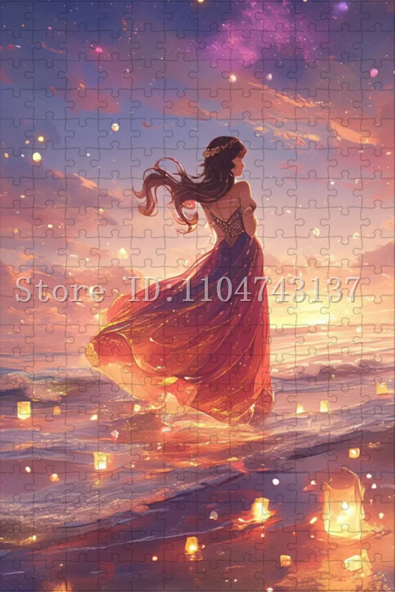 New Arrival Disney Princess Puzzles 108/300/500/1000 Pieces Cartoon Jigsaw Puzzles for Adult Children Intelligence Game Toys