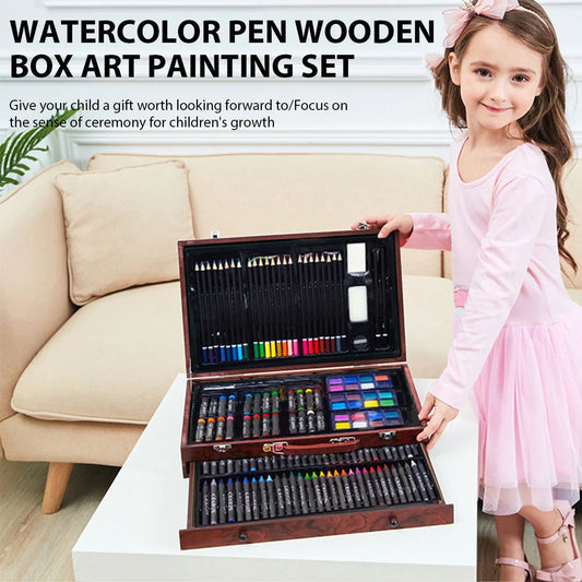 140pcs/Set Painting Drawing Art Set Paint Brushes Markers Watercolor Colour Pen Watercolor Pencils Art Supplies Kids Gift