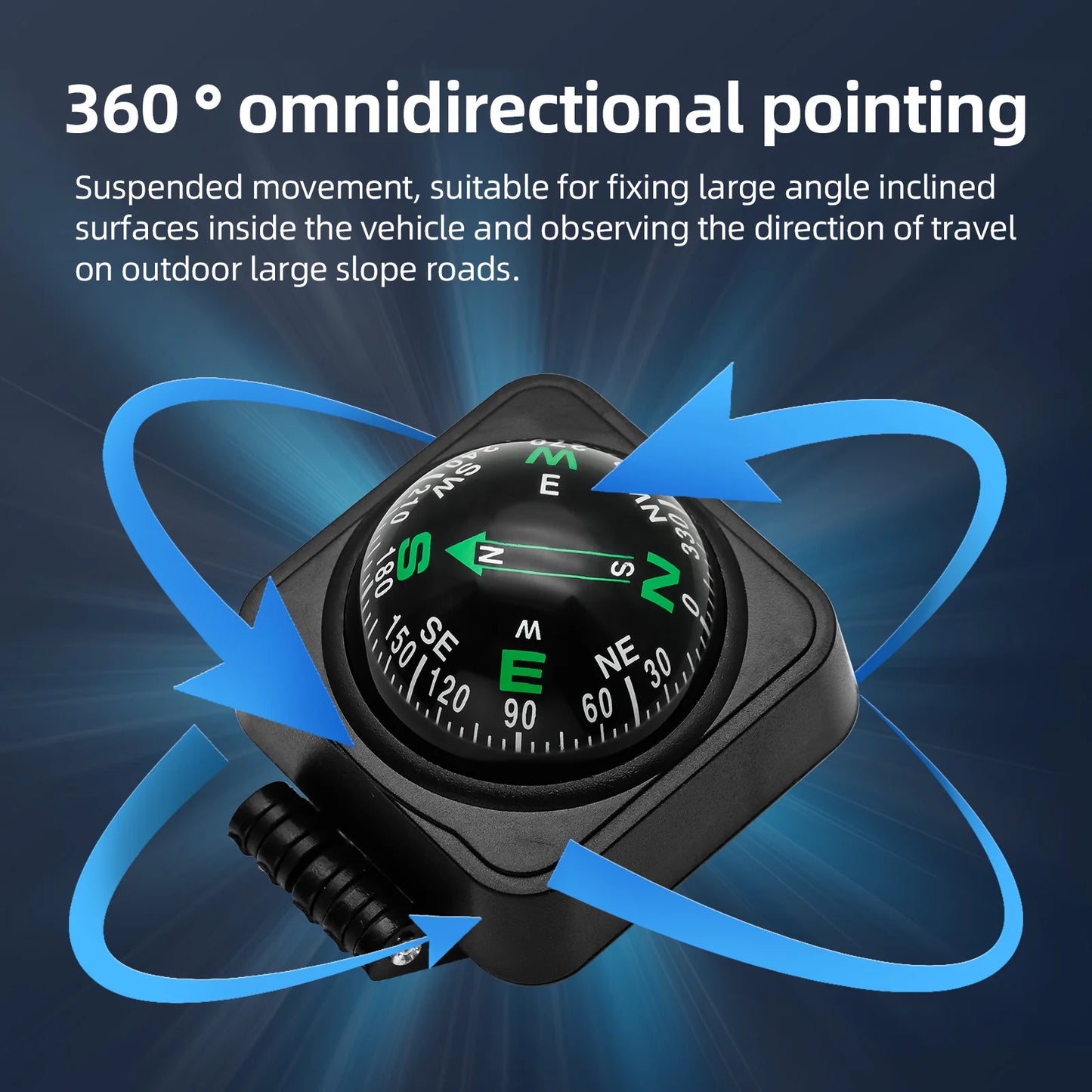 New Outdoor Navigation Dashboard Car Compass for Auto Car Boat Cycling Hiking Direction Pointing Guide Ball Shaped Compass