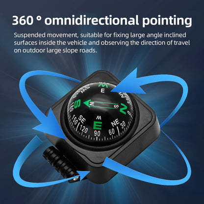 New Outdoor Navigation Dashboard Car Compass for Auto Car Boat Cycling Hiking Direction Pointing Guide Ball Shaped Compass
