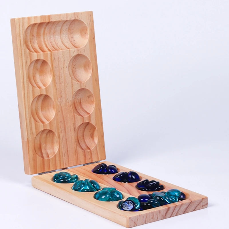 Novelty Mancala Game  African Gem Chess with 48 Glass Stones Household Interactive Toys for Parents and Kids Dropshipping