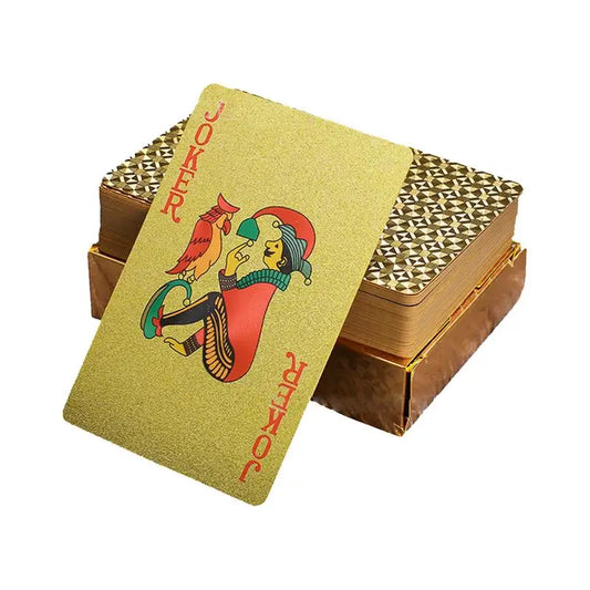 Poker Cards Standard Luxury Gold Foil Poker Board Game PVC Portable Leisure Playing Cards For Festivals Parties Gatherings