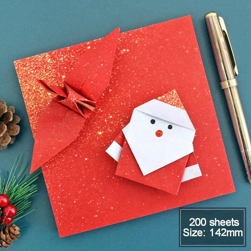 200-400Sheets Galaxy Outer Space Origami Paper Cranes Paper Decor Folded Origami Paper for Kids DIY Arts Christmas Craft Project