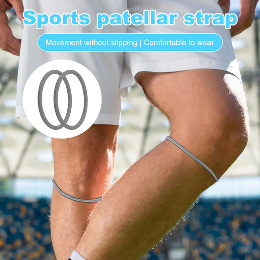 2Pcs Knee Patella Strap Elastic Silicone Knee Support Patella Stabilizer for Basketball Volleyball Tennis Jumping Sports